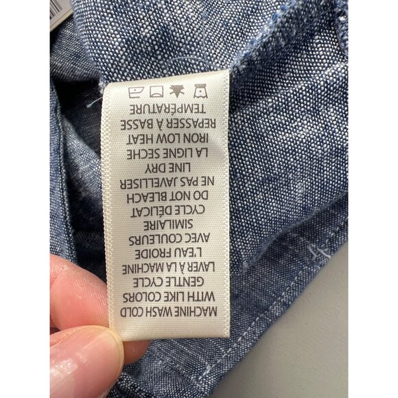 Max Studio Small Blue Chambray Wide-Leg Womens Pants With Adjustable Waist & Sid - Picture 8 of 10